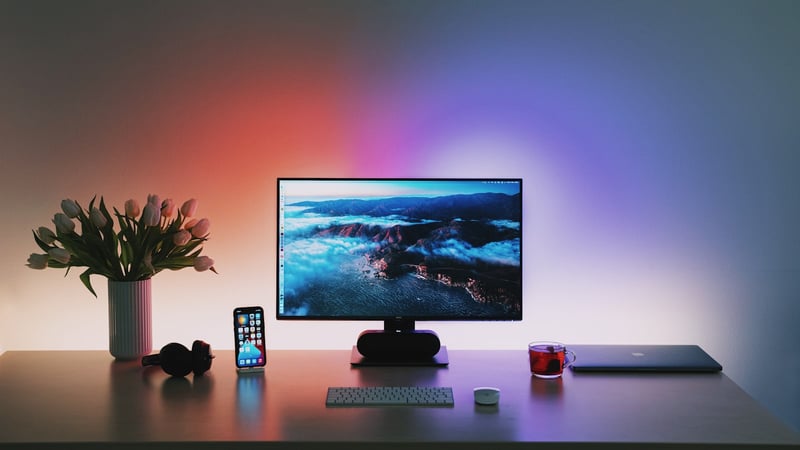 Vivid color gradient illustrating RGB channels used in pixel testing